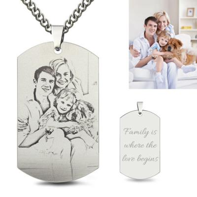 OEM de aço inoxidável personalizado 1.96in da colar da foto da colar do pendente da imagem 3gram
