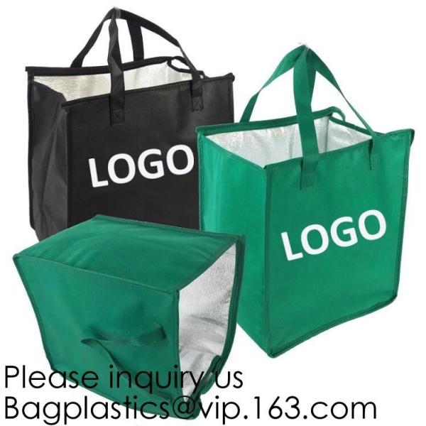 Insulated Thermal Non Woven Aluminum Foil Cooler Bag For Frozen Food,Reusable Insulated Aluminum Foil Thermal Lunch Cool