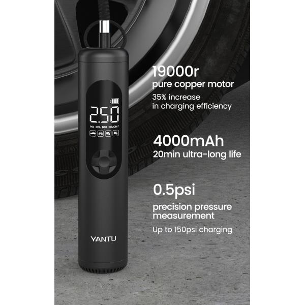 2000mAh*2 Battery YANTU A23 Portable Wireless Rechargeable Ball Air Pump Tire Inflator
