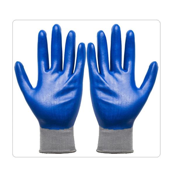Revestimento completo Grey Nylon Knit Work Gloves do nitrilo da construção dos homens