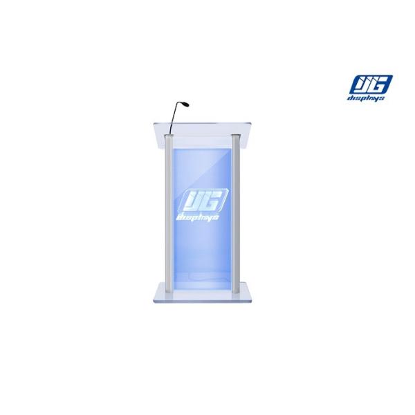 Aluminium ProfileLectern Light Box, Clear Lectern Podium With Microphone Socket
