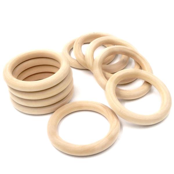 Bracelet DIY 55mm Wooden Teething Toy Beech Wood Teething Rings