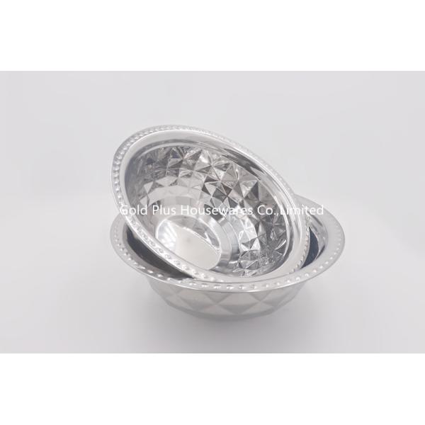 32cm Camping basin classic design stainless steel african storage basin cover basin with magnetic embossed pattern basin