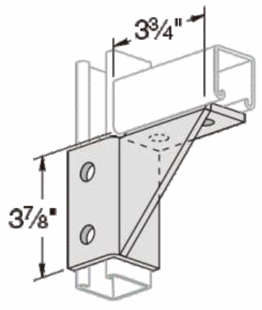 El solo soporte de Wing Fittings Channel Strut Wall del puntal de Gussetted galvanizó el acero