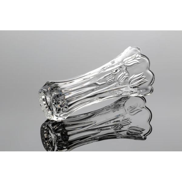 Tulip Shaped Glass Vases Machine Pressed 19.8cm Height Crystal Glass Flower Vase