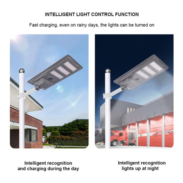 Ip65 éclairage de rue solaire étanche LED lampe de route avec capteur de mouvement auto-nettoyage