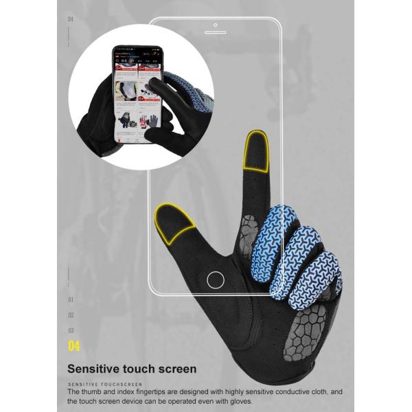 Customizable Pattern Full Finger Cycling Motor Cycle Gloves Breathable and Shockproof