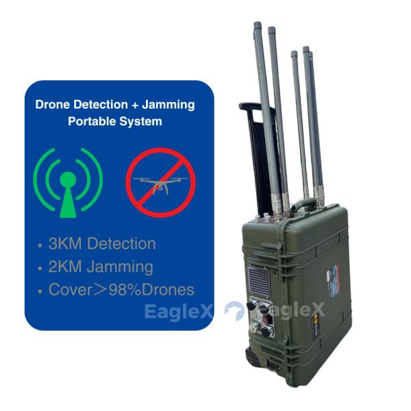 Suitcase Drone Detector Portable Drone 3km Detection And 2km Jamming System Anti Drone Technology