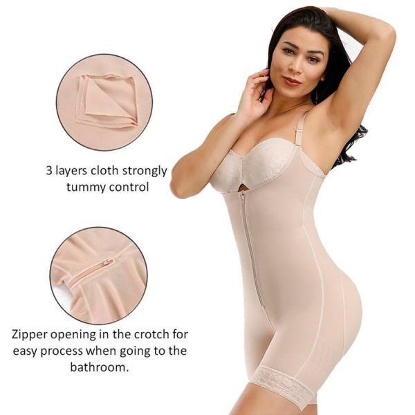 HEXIN High Elastic Zipper Butt Lifter Tummy Control Shapewear for Women Regular Size
