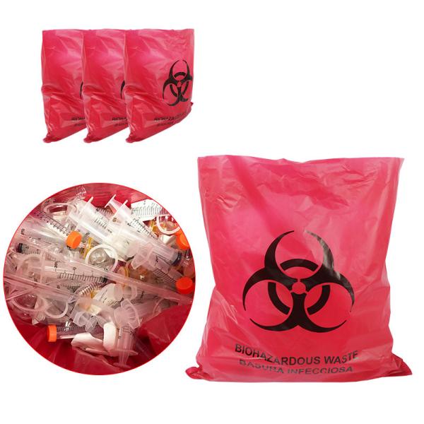 121 Degree Autoclavable Biohazard Plastic Bags with Heat Seal and Customizable Size for Medical Waste