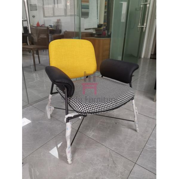 Modern Upholstered Restaurant Chairs , Power Coating Dining Chairs With Metal Legs