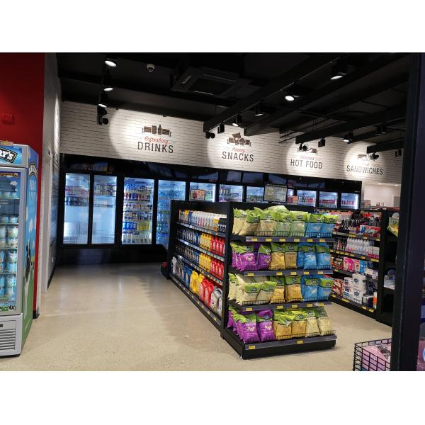 Puertas abiertas del frente y de la parte posterior con 5 capas refrigerador vertical del té de la leche de la bebida del congelador/del agua de la exhibición