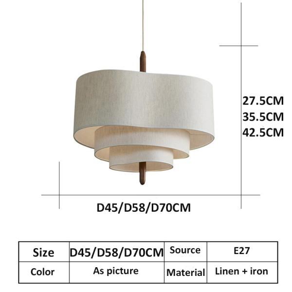 JYLIGHTING Wabi Sabi Japan Linen Pendant Lights Living Room Restaurant Kitchen Dining Chandelier Led E27 Light Home Decorations