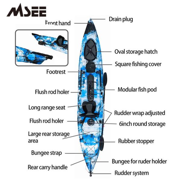 OEM Logo 1 Person River Fishing Kayak With Paddle And Aluminum Seat