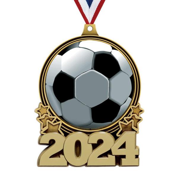 Medalhas de futebol personalizadas graváveis / Medalha de futebol de ouro com cordel grátis