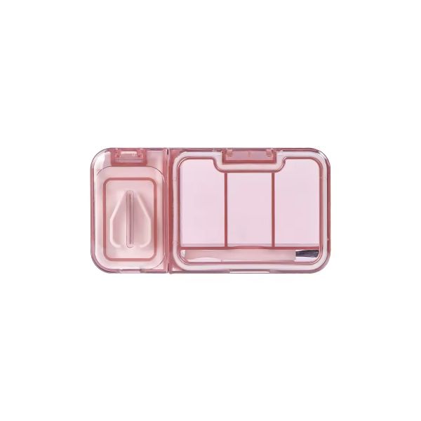 Daily Use 3 Grid Pill Box with Built in Cutter Medicine Organizer