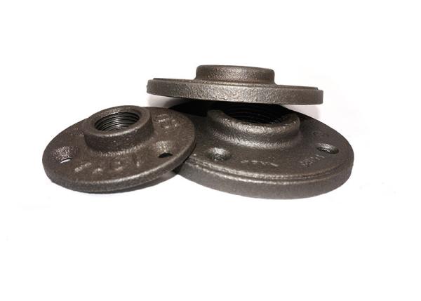 1/2 Inch Malleable Iron Floor Flange / Malleable Iron Fittings Shelving Retro Sandblasted