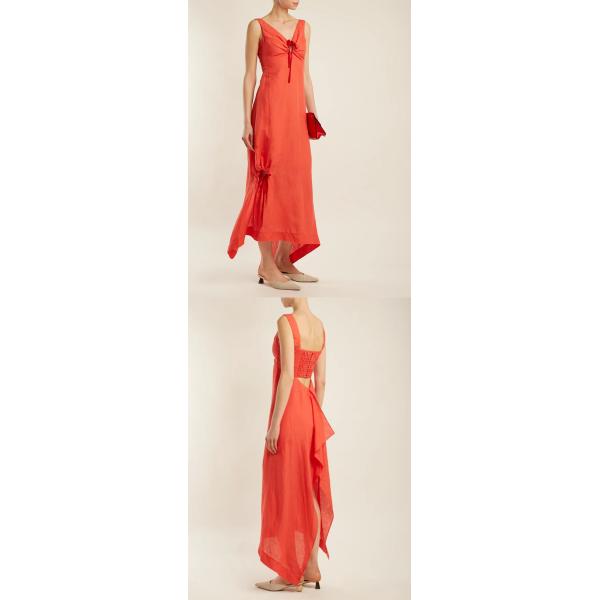 Women Clothing Summer Sleeveless With V neck Linen Maxi Dresses For Ladies