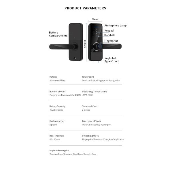 TuyaSmart TTlock Wifi Door Lock Отключается с помощью отпечатков пальцев
