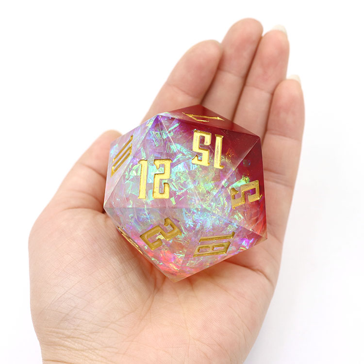 Customized Size Resin Material 20 Sided Dice with Customized Logo for DND Games