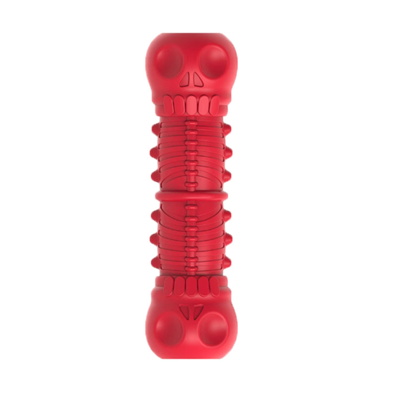 Natural Rubber Dog Bone Toy Silicone Bone Shaped Pet Teething Stick Chew Toy Teeth Cleaning Dental Care Puppy Supplies
