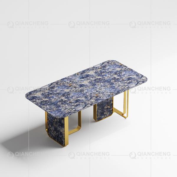0.75CBM partes inferiores plásticas de mármore luxuosas modernas da mesa de jantar 86inchx40inchx30inch