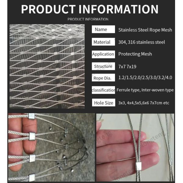 Rope Fencing Screen Architectural Wire Mesh