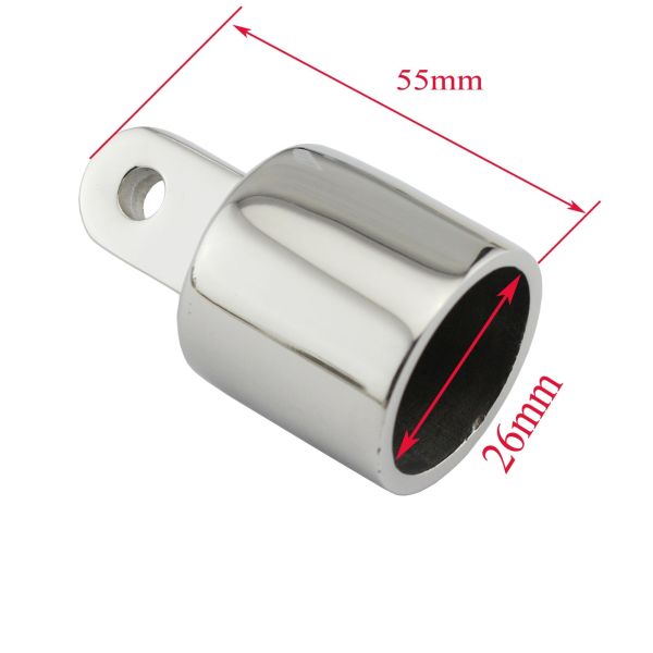 316 Stainless Steel Pipe Eye End Cap 1 25mm Marine Boat Yacht Canopy Tube End