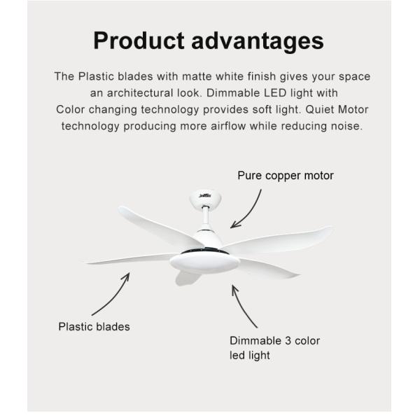 Casa Moderna Ventilador de teto de 48