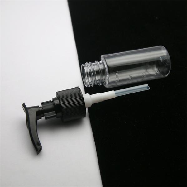 Cosmetic 7pcs Clear Travel Bottle Set Black Cap With Plastic Travel Bag