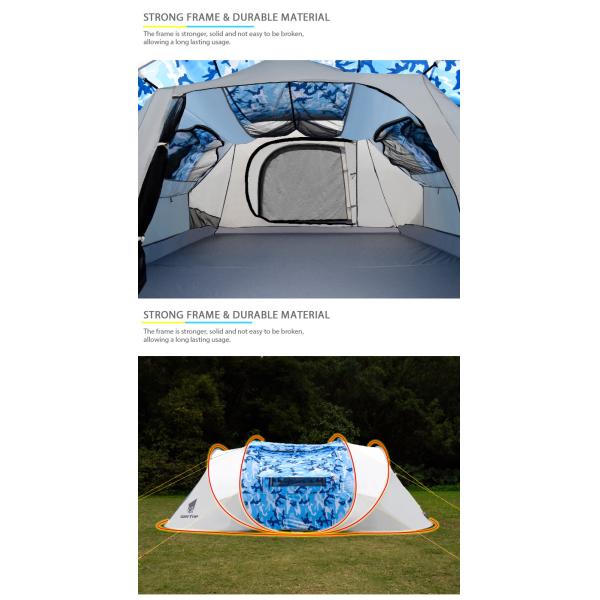 Camouflage 6 Person L360cm Pop Up Camping Tent