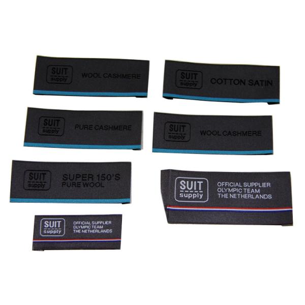 Eco-friendly Clothing Woven Labels Hang Tag 50D yarn Clarify woven for Sports Clothes