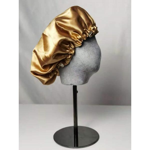 53cm Reversible Silk Sleeping Cap , Double Layer Satin Bonnet For Curly Hair