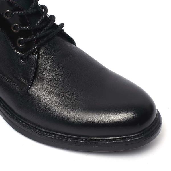 Stylish Comfortable Black Lace Up Breathable Leather Boots