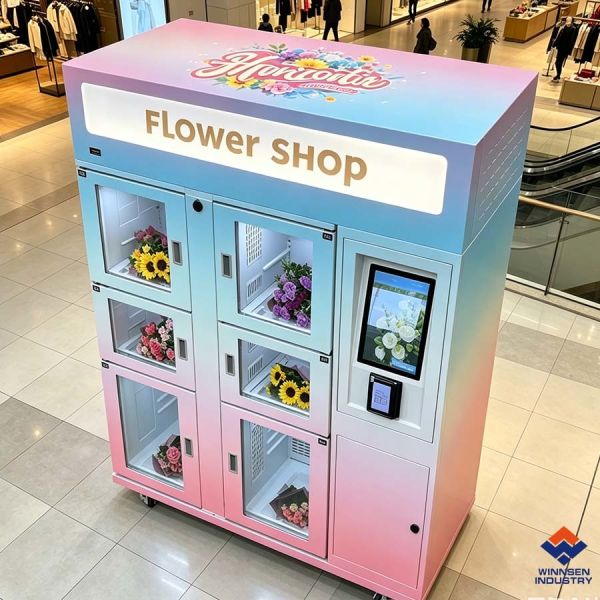 Winnsen 19 Inch LCD Flower Vending Machine with Remote Cloud Platform and Double Transparent Glass Door