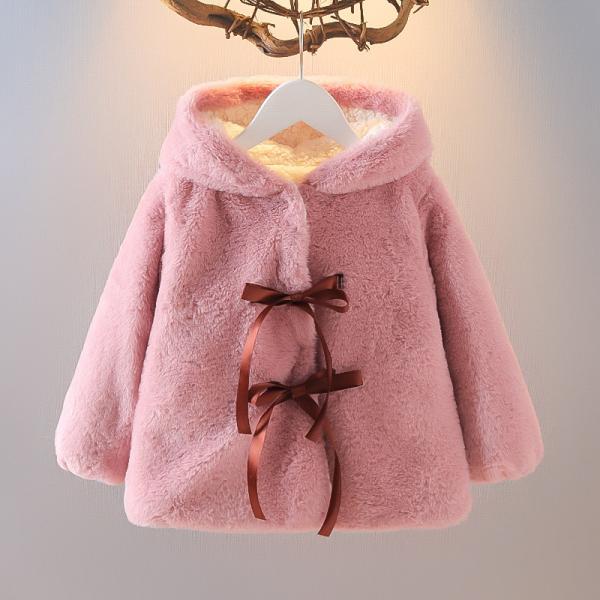 Rabbit Plush Childrens Winter Jackets 110cm Padded Waterproof Coat Upset Horn Buckle
