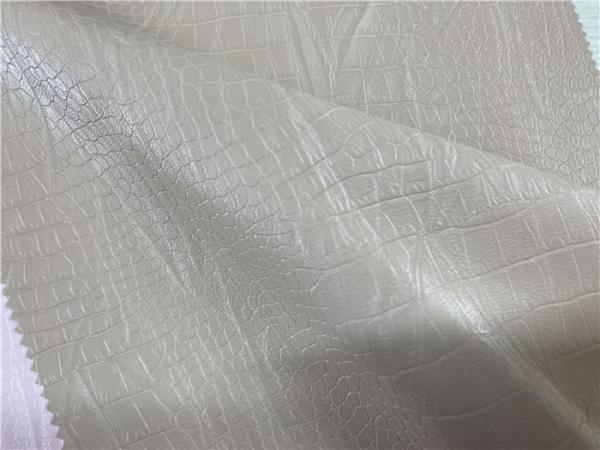 Crocodile Embossed Sofa Leather Fabric 0.7mm Suede Fabric Backing For Garment