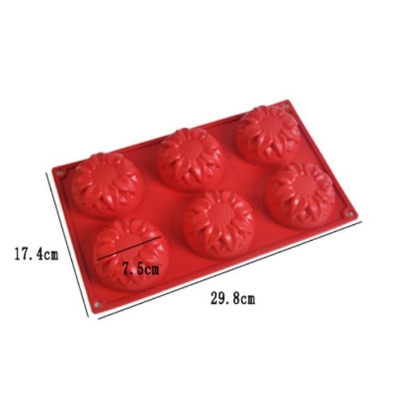 Silicone manufacturer Silicone baking tools 6 cups sunflower shaped silicone mold SB-012