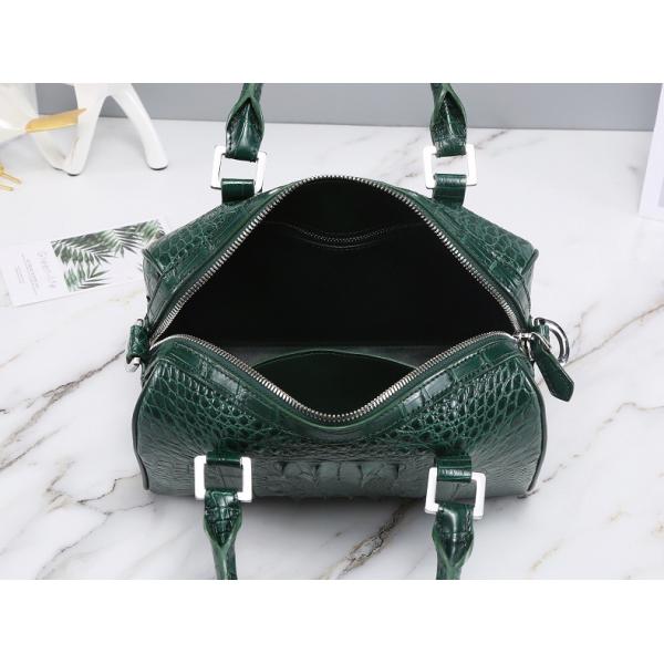 Fashion Lady Purse Genuine Crocodile Leather Women's Small Boston Bag Exotic Real Alligator Skin Female Zipper Handbag