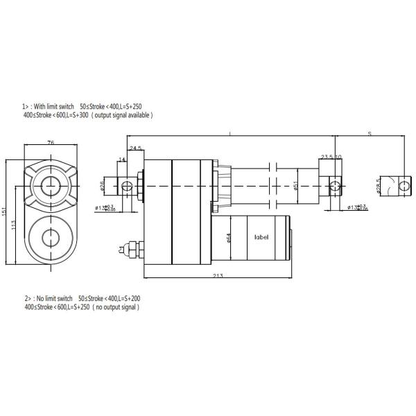 7000N actuador linear Ip67