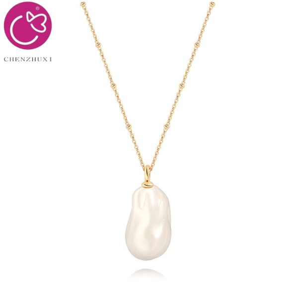 Chic Jewelry Natural Baroque Tahiti Pearl Pendent Necklace for Women Men