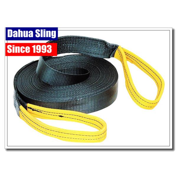 Black Recovery Tow Straps Car Hauler Straps 20m X 50mm 4500kg Breaking Strength