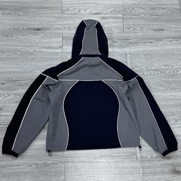 Manufacturer Custom Men's Nylon Patchwork Sweatsuit Windbreaker Zip up Jacket and Pants Sets Reflective Streetwear Tracksuit