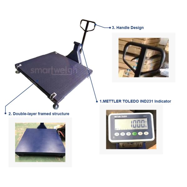 Movable Portable Digital Floor Scale 3 Ton Forklift Type Industrial Weighing Floor Scale