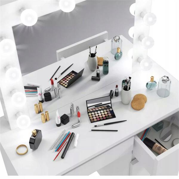 Knock Down Touch Screen MDF Wood Mirrored Dresser With Led Mirror