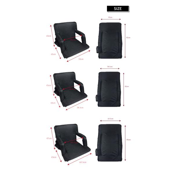 20'', 23'', 25'' Extra Wide 6 Positions Seat Folding Stadium Chair Sport Stadium Seat
