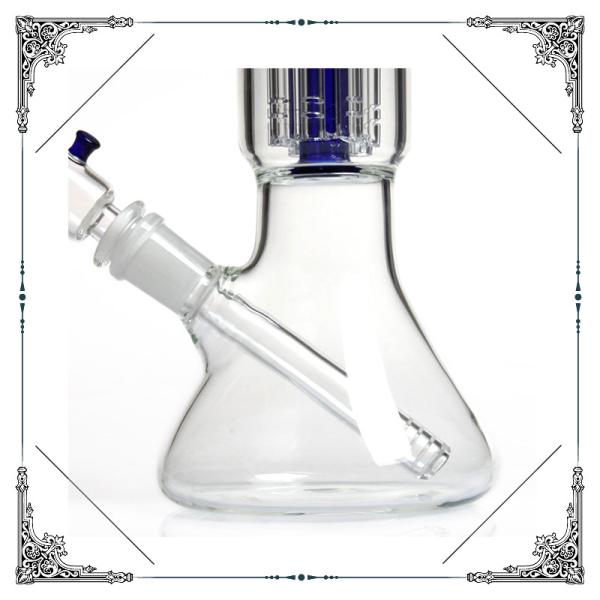 Ice Catcher Beaker Bottom Borosilicate Glass Bongs 8 Arms Perc Splash Guard