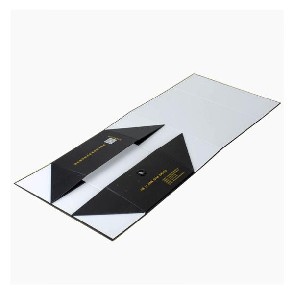 ISO 10x10x3 Inches Rigid Cardboard Black Foldable Shoe Paper Boxes