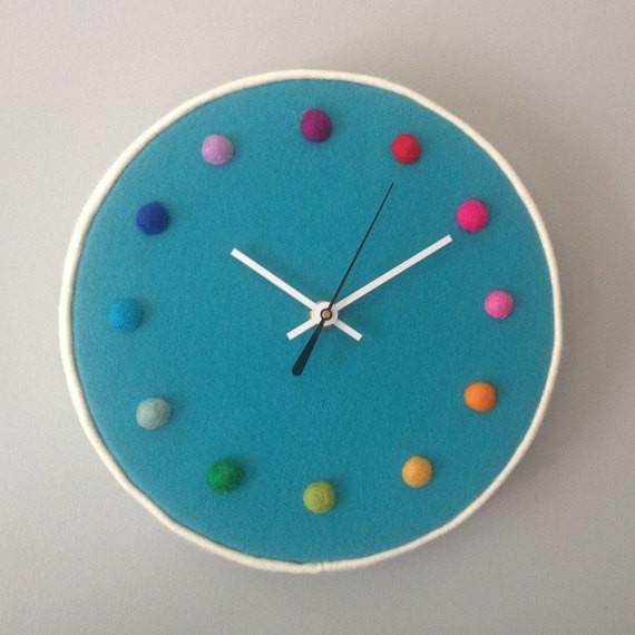 Felt Round Laser Logo Large Wall Clocks Home Decoration Products 12mm Sheet