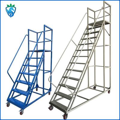 7 Foot 8 Feet Mobile Safety Step Ladder Lightweight Climbing Work Ladder With Pulleys